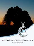 wholesale TOUPOP Sun And Moon Necklace For Women 925 Sterling Silver Crescent Moon And Sun Pendant Celtic Jewelry Gifts For Women Wife -0-3