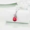 TOUPOP Sterling Silver Garnet Snowdrop Pendant Necklace January Birthstone-0-3
