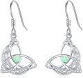 wholesale 925 Sterling Silver Opal Triquetra Trinity Knot Drop Dangle Leverback Earrings - Moon & Stars  for Women Girls-0-0
