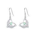 wholesale 925 Sterling Silver Opal Triquetra Trinity Knot Drop Dangle Leverback Earrings - Moon & Stars  for Women Girls-0-0