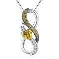 wholesale  925 Sterling Silver & Birthstone Heart Infinity Pendant Necklace for Women, Hypoallergenic Romantic Gift-0-0