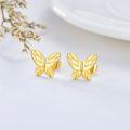 TOUPOP 14K Gold Diamond-Cut Butterfly Stud Earrings For Women-0-4