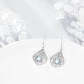 wholesale 925 Sterling Silver Teardrop Moonstone Celtic Knot Lotus Tree Of Life Leverback Earrings for Women Irish  Idea-0-4