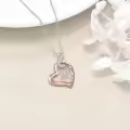 TOUPOP Sterling Silver & 14k Rose Gold Plated Heart Infinity Initial Letter Necklace-0-2