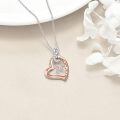TOUPOP Sterling Silver & 14k Rose Gold Plated Heart Infinity Initial Letter Necklace-0-2