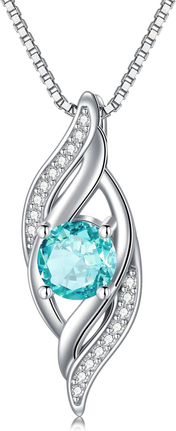 wholesale Sterling Silver Birthstone Infinity Necklace for Women Love Jewelry Gift-12-Dec.-Topaz