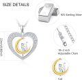 wholesale 925 Sterling Silver Moonstone Cat Pendant Necklace - Cute Kitten Crescent  for Women Girls-0-2