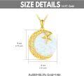 wholesale 14K Gold Opal Crescent Moon & Star Pendant Necklace for Women - 16 Chain-0-4