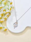 wholesale 925 Sterling Silver I Love You Forever Heart Pendant Necklace - Father-Daughter Jewelry Set-0-1