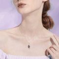 wholesale 925 Sterling Silver Purple Snake Charm Pendant Necklace-0-3