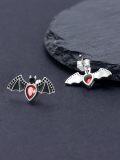 wholesale 925 Sterling Silver Red Crystal Bat Studs Gothic Halloween  for Her-0-3
