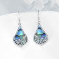 wholesale 925 Sterling Silver Abalone Shell Teardrop Peacock Dangle Earrings for Women-0-3