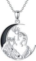wholesale 925 Sterling Silver Moon Kokopelli Pendant Necklace Southwest Style Gifts for Him Her-0-0