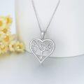 wholesale 925 Sterling Silver Heart-Shaped Tree of Life Pendant with Cubic Zirconia Necklaces for Women Gifts-0-1