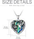 wholesale TOUPOP Mothers Day Gifts For Mom Sterling Silver Heart Locket Necklace Hummingbird Locket Pendant That Holds Pictures Photo Abalone Shell Hummingbird Jewelry For Women Friends Family -0-4