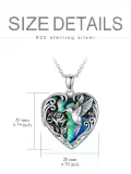 TOUPOP Sterling Silver Abalone Shell Hummingbird Photo Locket Necklace-0-4