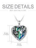 TOUPOP Sterling Silver Abalone Shell Hummingbird Photo Locket Necklace-0-4