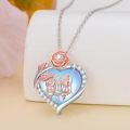 wholesale 925 Sterling Silver Rose Gold Heart Family Photo Locket Necklace with Cubic Zirconia and Swarovski Elements-0-2
