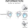 wholesale 925 Sterling Silver Dolphin Moonstone Stud Earrings for Women - Hypoallergenic -0-5