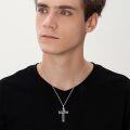 wholesale 925 Sterling Silver Black Enamel Inspirational Cross Pendant Necklaces for Men & Women-0-3
