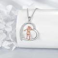wholesale 925 Sterling Silver Heart-Shaped Golf Player Pendant Necklace s for Women-0-4