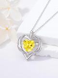 wholesale TOUPOP Birthday Gift For Mom Heart Necklace For Women 925 Sterling Silver Birthstone Necklace Jewelry Gift For Women Wife Her Girlfriend Sister -0-2