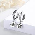 wholesale 925 Sterling Silver Viking Rune Compass Drop Earrings Celtic Knot Square Cz Oxidized Finish-0-1