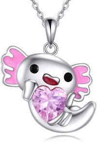 wholesale 925 Sterling Silver Koala Heart Crystal Pendant Necklace-Axolotl 2