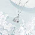 wholesale 925 Sterling Silver Celtic Knot Heart Opal Pendant Necklace For Women-0-2