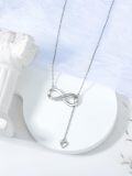 wholesale 925 Sterling Silver Infinity Heart Pendant with Cubic Zirconias Necklaces for Women s-0-4