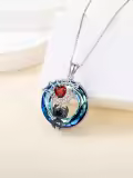 TOUPOP Sterling Silver Crystal Spider Pendant Necklace Gothic Jewelry-0-1