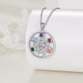 wholesale 925 Sterling Silver 7 Chakra Gemstone Pendant Necklace Spiritual Yoga Jewelry for Women Men-0-1
