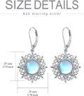 wholesale 925 Sterling Silver Blue Moonstone Bohemian Drop Earrings for Women-0-4