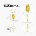 wholesale Gold 925 Sterling Silver Guadalupe Virgin Mary Cross Pendant Chain Necklace 24-0-5