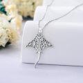 wholesale 925 Sterling Silver Manta Ray Pendant Necklaces for Women Sea Life s-0-3