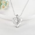 wholesale 925 Sterling Silver Angel Wing Heart Pendant Necklace - Sister's Love Gift for Women & Girls-0-2