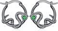 wholesale Gold 925 Sterling Silver Green Stone Snake Huggie Hoop Earrings for Women Girls Gift 23x18mm-0-6