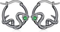 wholesale Sterling Silver Snake Huggie Hoop Earrings Animal Jewelry Gifts-A2-Light Black Gold Plated