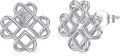 wholesale 925 Sterling Silver Celtic Knot Tree of Life Heart Stud Earrings - Irish  for Women-0-10