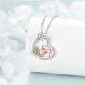 wholesale 925 Sterling Silver Musical Grand Piano in Heart Shape with Cubic Zirconia Pendant Necklace for Women-0-1
