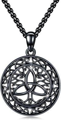 wholesale Black  Celtic Knot Tree Of Life Pendant Necklace  For Men-Black
