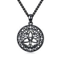 wholesale Black  Celtic Knot Tree Of Life Pendant Necklace  For Men-Black