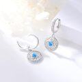 wholesale 925 Sterling Silver Blue Opal Evil Eye Huggie Hoop Earrings for Women - Hypoallergenic  Idea-0-1
