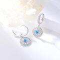 wholesale 925 Sterling Silver Evil Eye Drop Earrings For Women White Gold Plated Blue Created Sapphire-0-1