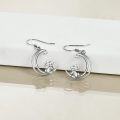 wholesale 925 Sterling Silver Rabbit Moon Earrings with Star Accents - Hypoallergenic Nickel-Free Dangle Earrings for Women Girls - Cute Bunny Jewelry Gift for Christmas Birthday Anniversary-0-2