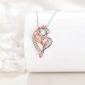 wholesale 925 Sterling Silver Rose Gold Plated Crystal Heart Necklace with I Love You Engraving for Women-0-3