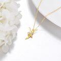 wholesale 14K Gold Ballerina Shoe Pendant Necklace with Cubic Zirconia Stones for Women-0-2