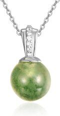 wholesale 925 Sterling Silver Green Moss Agate Pendant Necklace for Women-0-0