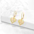 wholesale 14K Solid Heart with Cross and Cubic Zirconia Drop Earrings for Women-0-4