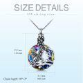 TOUPOP Sterling Silver & Volcano Crystal Eagle Urn Necklace For Ashes Memorial Jewelry-0-3